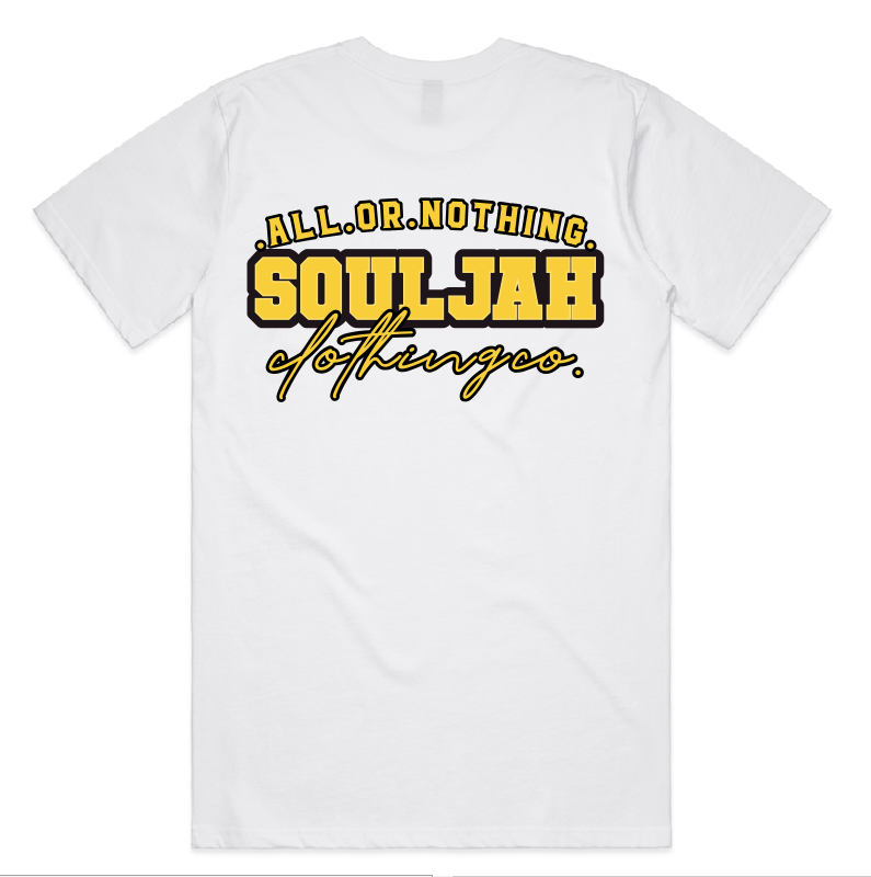 Yellow & White Souljahclothingco "Tee"
