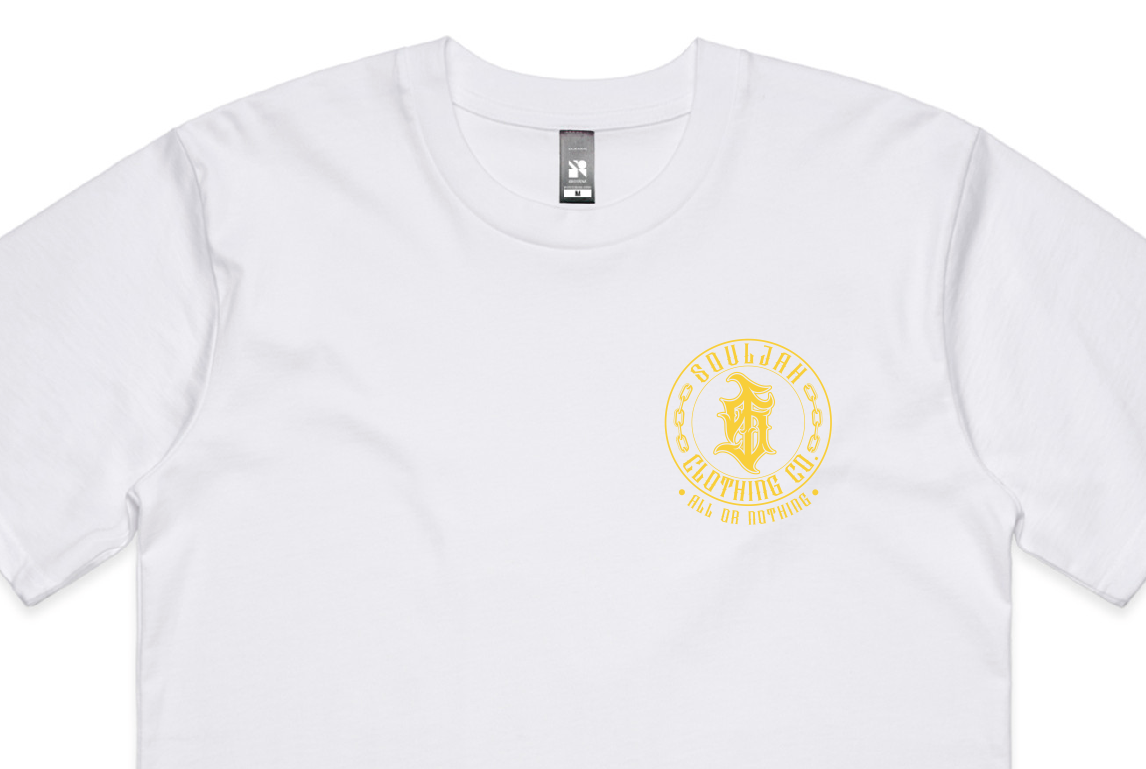 Yellow & White Souljahclothingco "Tee"