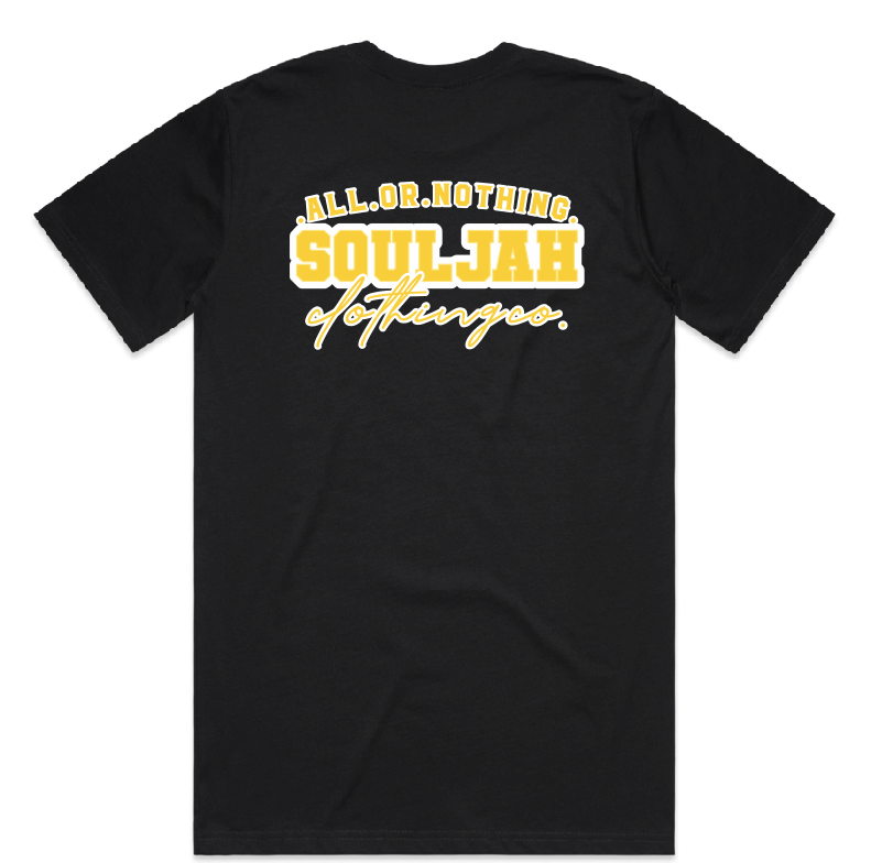 black & yellow souljah clothing teez