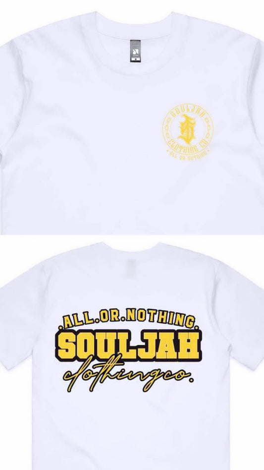 Yellow & White Souljahclothingco "Tee"